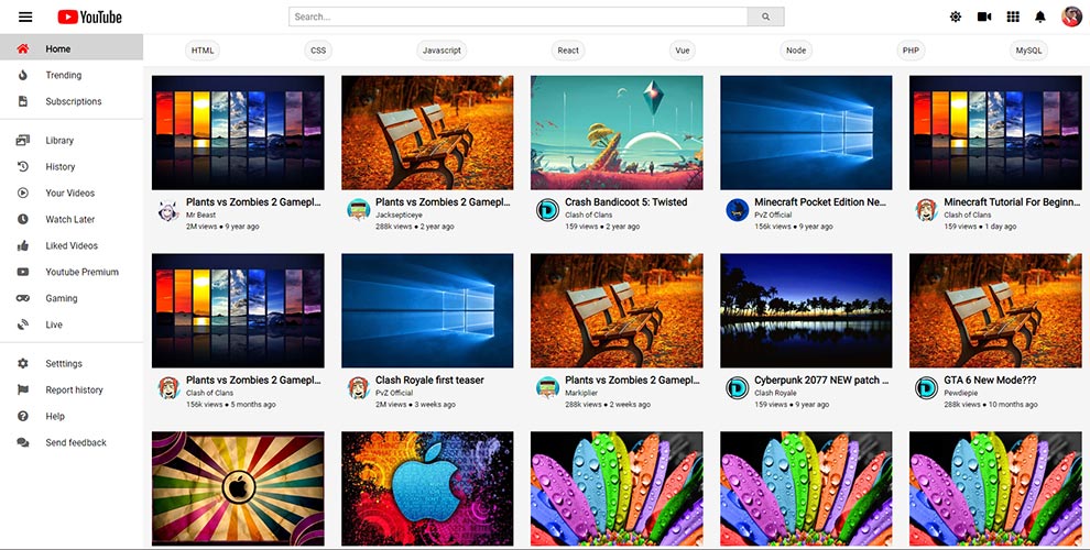 Youtube Homepage